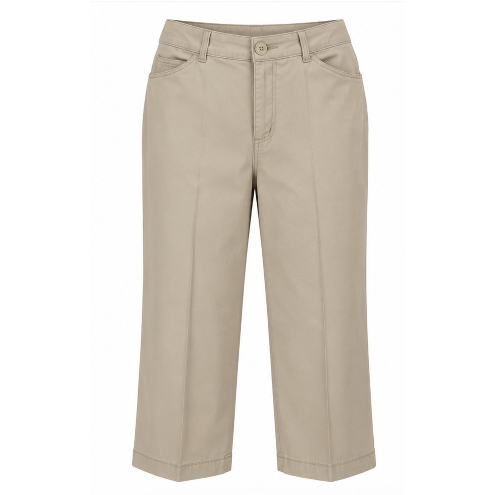 Croft & Barrow Stretch Capri Pants Women Size 8 Khaki Tan Mid Rise